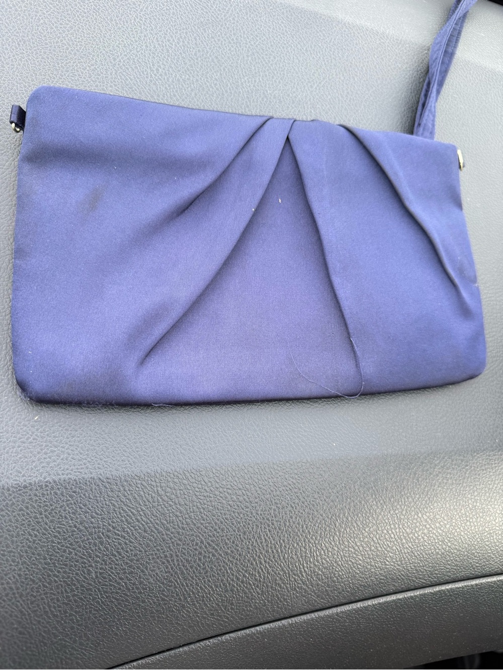 Charming Charlie Navy Pleated Wristlet Clutch